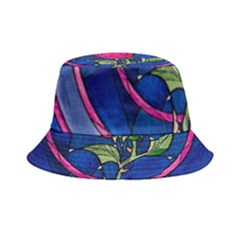 Enchanted Rose Stained Glass Bucket Hat by Cendanart