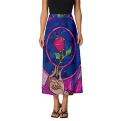Enchanted Rose Stained Glass Classic Midi Chiffon Skirt by Cendanart