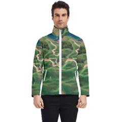 Coast Aerial View Beautiful Landscape Nature Ocean Road Graphy Aerial Coast Drone Men s Bomber Jacket