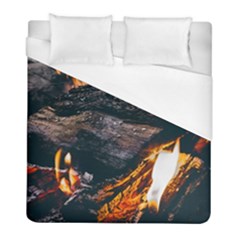 Wood Fire Camping Forest On Duvet Cover (full/ Double Size) by Bedest