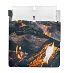 Wood Fire Camping Forest On Duvet Cover Double Side (full/ Double Size)