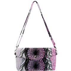 Dream Catcher Art Feathers Pink Removable Strap Clutch Bag by Bedest