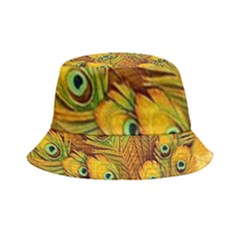 Peacock Feathers Green Yellow Inside Out Bucket Hat