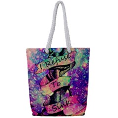 Anchor Purple Space Full Print Rope Handle Tote (small) by Bedest