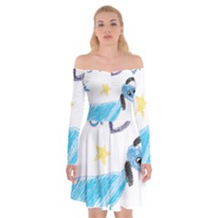 It s A Boy Off Shoulder Skater Dress