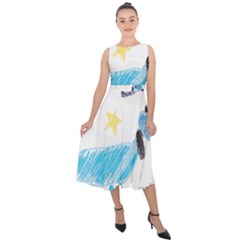 It s A Boy Midi Tie-back Chiffon Dress by morgunovaart