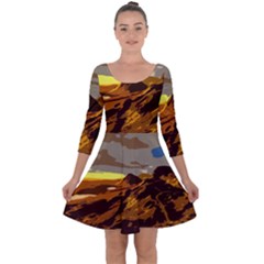 Scotland Monti Mountains Mountain Quarter Sleeve Skater Dress