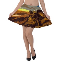 Scotland Monti Mountains Mountain Velvet Skater Skirt by Cendanart