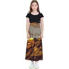 Scotland Monti Mountains Mountain Kids  Flared Maxi Skirt by Cendanart