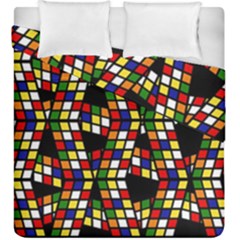 Graphic Pattern Rubiks Cube Duvet Cover Double Side (king Size) by Cendanart