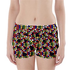 Graphic Pattern Rubiks Cube Boyleg Bikini Wrap Bottoms