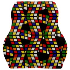 Graphic Pattern Rubiks Cube Car Seat Velour Cushion  by Cendanart