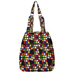 Graphic Pattern Rubiks Cube Center Zip Backpack by Cendanart