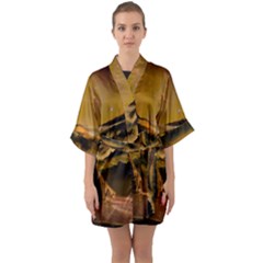 Bridge Of Regret Half Sleeve Satin Kimono  by Cendanart