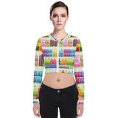 Supermarket Shelf Products Snacks Long Sleeve Zip Up Bomber Jacket