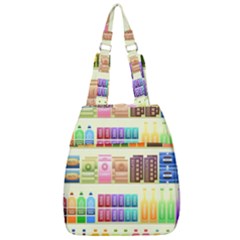 Supermarket Shelf Products Snacks Center Zip Backpack by Cendanart