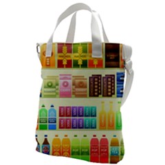 Supermarket Shelf Products Snacks Canvas Messenger Bag by Cendanart
