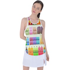 Supermarket Shelf Products Snacks Racer Back Mesh Tank Top by Cendanart