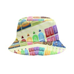 Supermarket Shelf Products Snacks Inside Out Bucket Hat by Cendanart