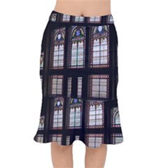 Stained Glass Window Krotoszyn Short Mermaid Skirt by Cendanart