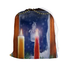 Christmas Lighting Candles Drawstring Pouch (2xl)