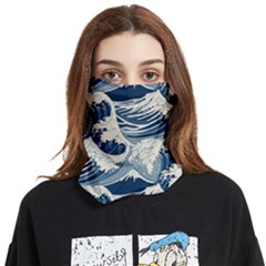 Japanese Wave Pattern Face Covering Bandana (two Sides) by Cendanart