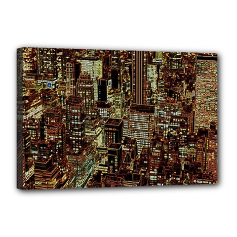 Photo New York City Skyscrapers Canvas 18  X 12  (stretched)