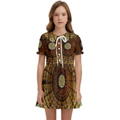 Barcelona Glass Window Stained Glass Kids  Sweet Collar Dress