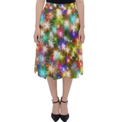 Star Colorful Christmas Abstract Classic Midi Skirt by Cendanart