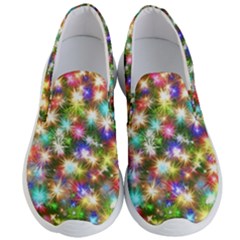 Star Colorful Christmas Abstract Men s Lightweight Slip Ons by Cendanart