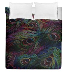 Peacock Feather Paradise Duvet Cover Double Side (queen Size) by Cendanart