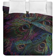 Peacock Feather Paradise Duvet Cover Double Side (king Size) by Cendanart