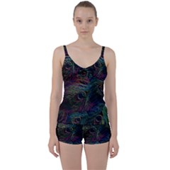 Peacock Feather Paradise Tie Front Two Piece Tankini by Cendanart