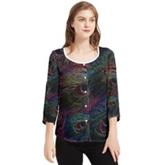 Star Galaxy Chrismas Xmas Ugly Chiffon Quarter Sleeve Blouse by Cendanart