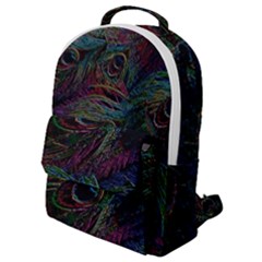 Peacock Feather Paradise Flap Pocket Backpack (small) by Cendanart