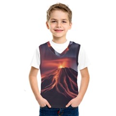 Volcanic Eruption Kids  Basketball Tank Top by Proyonanggan