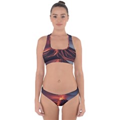 Volcanic Eruption Cross Back Hipster Bikini Set