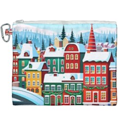 Christmas Background Design House Canvas Cosmetic Bag (xxxl) by Proyonanggan