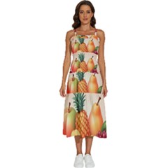 Fruit Pattern Apple Abstract Food Sleeveless Shoulder Straps Boho Dress