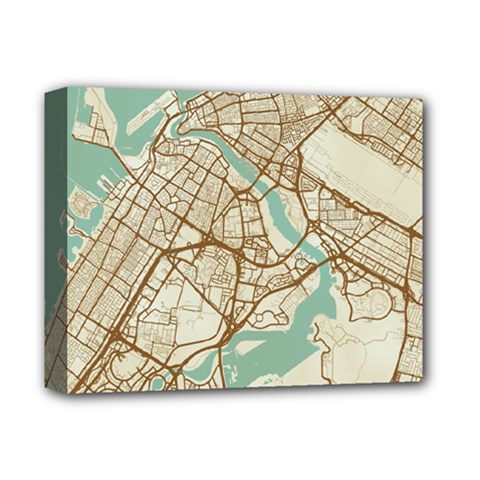 Mapart Dubai Map Deluxe Canvas 14  X 11  (stretched) by Proyonanggan