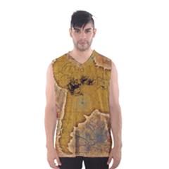 Vintage Map Of The World Continent Men s Basketball Tank Top