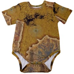 Vintage Map Of The World Continent Baby Short Sleeve Bodysuit