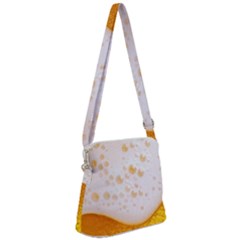 Beer Foam Texture Macro Liquid Bubble Zipper Messenger Bag by Cemarart