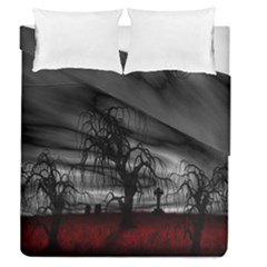 Grave Yard Dark Fantasy Trees Duvet Cover Double Side (queen Size)