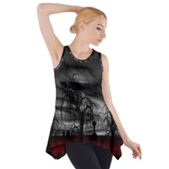 Grave Yard Dark Fantasy Trees Side Drop Tank Tunic