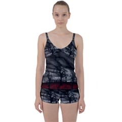 Grave Yard Dark Fantasy Trees Tie Front Two Piece Tankini