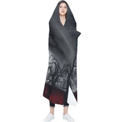 Grave Yard Dark Fantasy Trees Wearable Blanket by Cemarart