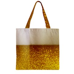 Light Beer Texture Foam Drink In A Glass Zipper Grocery Tote Bag