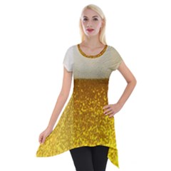 Light Beer Texture Foam Drink In A Glass Short Sleeve Side Drop Tunic