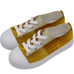 Light Beer Texture Foam Drink In A Glass Kids  Low Top Canvas Sneakers